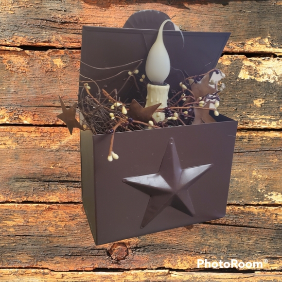 Primitive Farmhouse Decor Metal Electric Star Candle with hanging hook - Picture 5 of 15